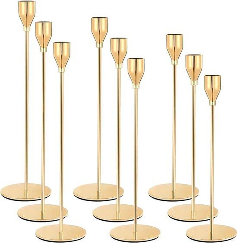 Goldene Kerzenständer Set für Hochzeit und Feiertage
