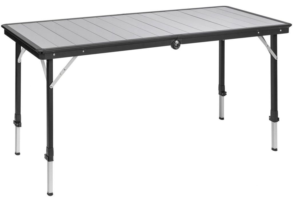 Brunner Dinemic 6 - Klappbarer Campingtisch aus Aluminium 143x70 cm, Höhenverstellbar 56-85 cm, 6 Plätze