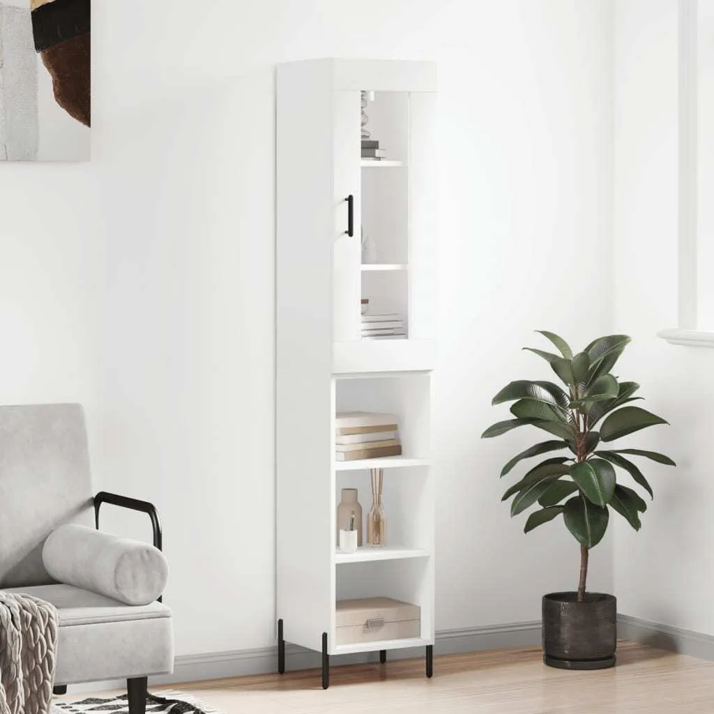 vidaXL Credenza bianca 34,5x34x180 cm Materiale a base di legno
