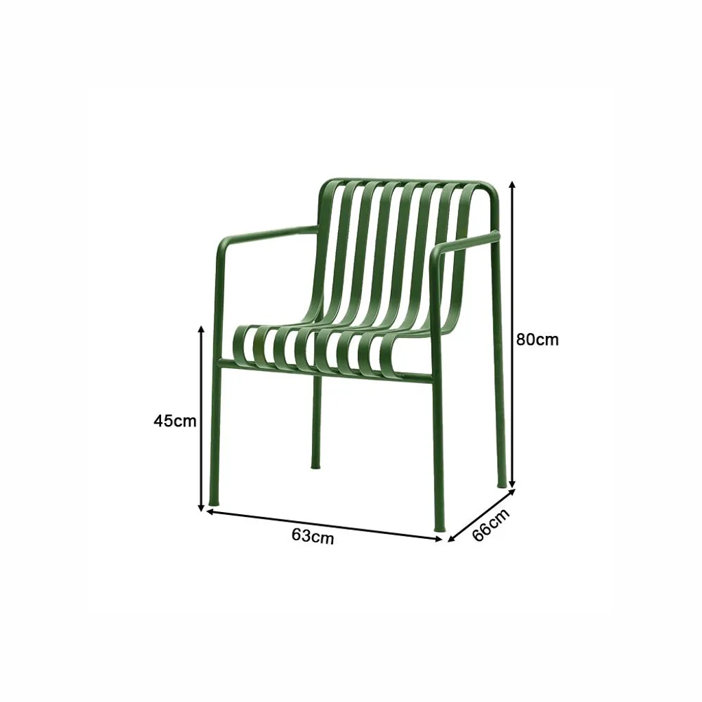 Chaise extérieure résistante aux intempéries - Fer forgé robuste 63cm vert - 6