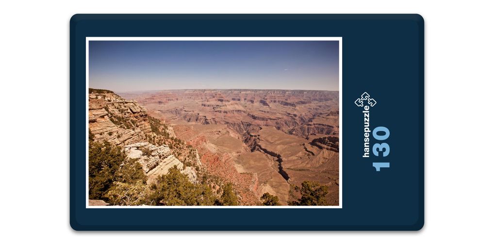 hansepuzzle 19555 - Grand Canyon Puzzle, 130 Teile, Natur, 28,7 x 20,0cm mit hochwertiger Aufbewahrung, Kartonbox und wiederverschließbarem Beutel