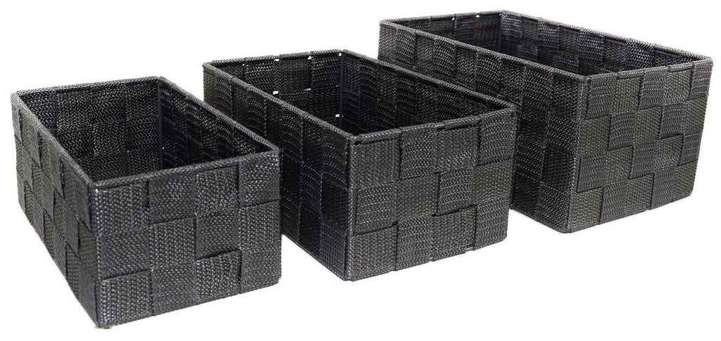 3er-Set geflochtene Aufbewahrungsboxen für Badezimmer Produktbild 