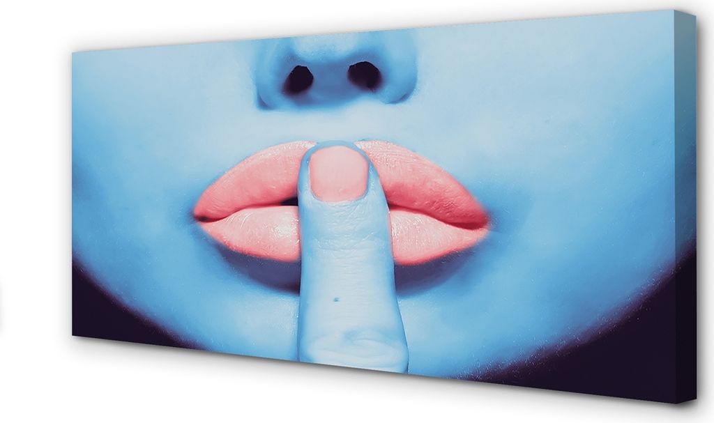 Leinwandbild 120x60 Wandkunst Frau Neon Lippen