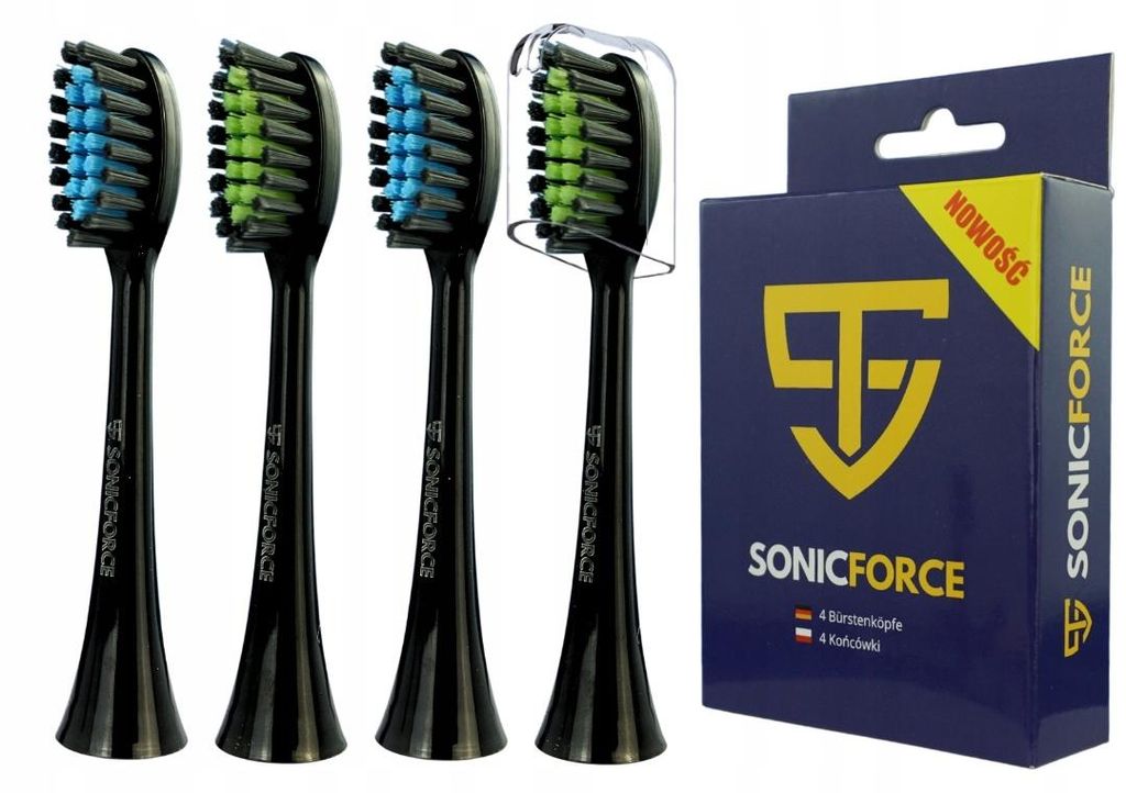 SonicForce Zahnbürstenköpfe für Smilesonic GO UP EX Schwarz Produktbild 