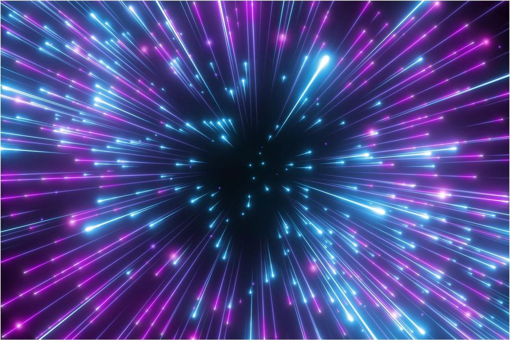 Fototapete Himmel - Vliestapete - Bildtapete UV-beständig Design blau 3D-Effekt Neon Art Wandtapete geruchsfrei
