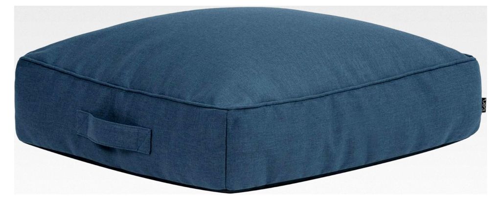Hocker, Denimblau, Wasserabweisender Stoff, Indoor Outdoor Sitzsack, Sitzpuff mit Füllung, Großer Fußhocker für Wohnzimmer, Schlafzimmer, Garten
