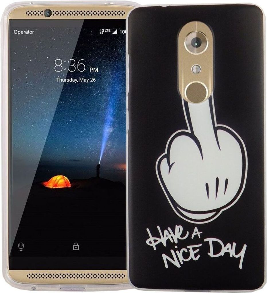 Handy Hülle für ZTE Axon 7 Mini Cover Case Schutz Tasche Motiv Slim Silikon TPU Mittelfinger