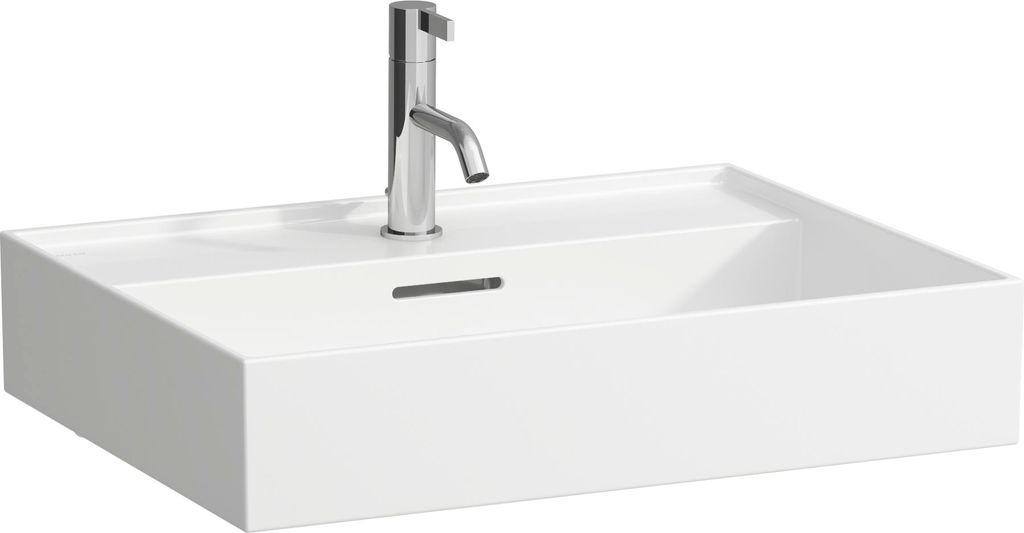 LAUFEN Kartell Waschtisch unterbaufähig, 1 Hahnloch, mit Überlauf, 600x460mm, H810333A001041