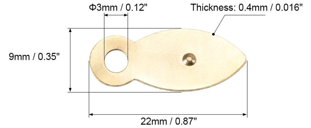 30Stk.Rahmendrehknopf 7/8" Metall flach mit Schrauben (Golden)