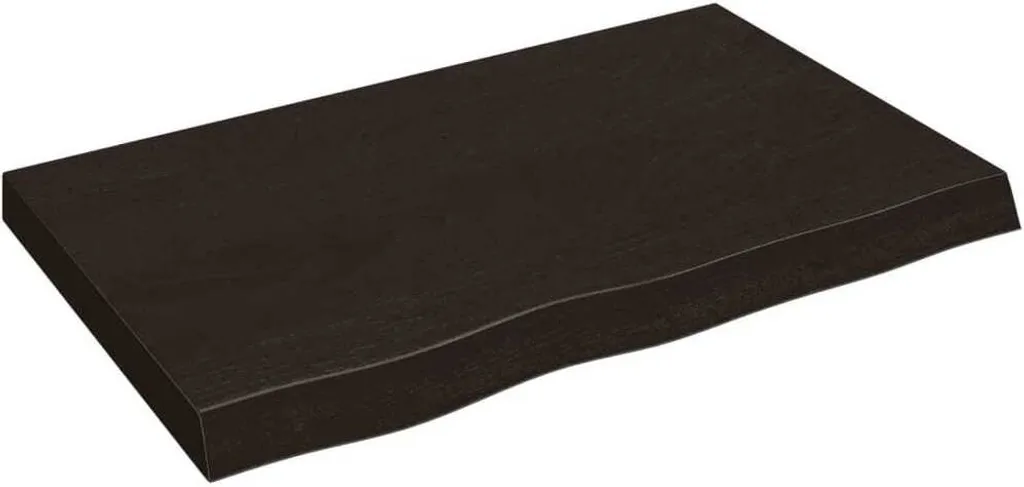 Piano per Lavabo da Appoggio 80x60 Legno Scuro Massiccio vidaXL
