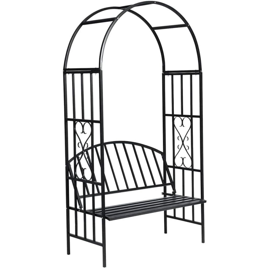 Pergola pro růže s lavičkou, černá Obrázek produktu 