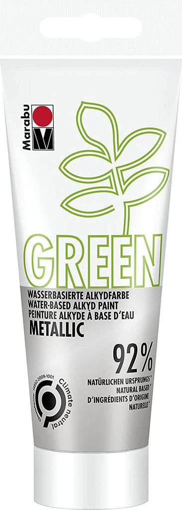 Marabu Green Wasserbasierte Alkydfarbe metallic-silber 100 ml Tube