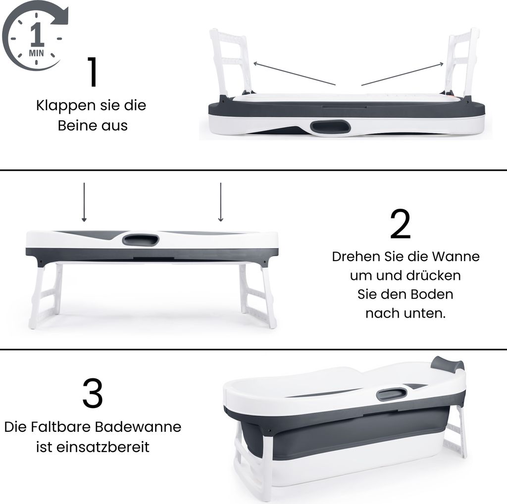 HelloBath® Faltbare Badewanne für Erwachsene XL, Produktbild 5
