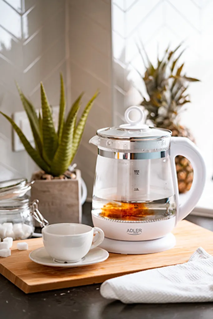Adler AD 1299 Bollitore in Vetro con Infusore 1,5L Bianco 2200W - 13