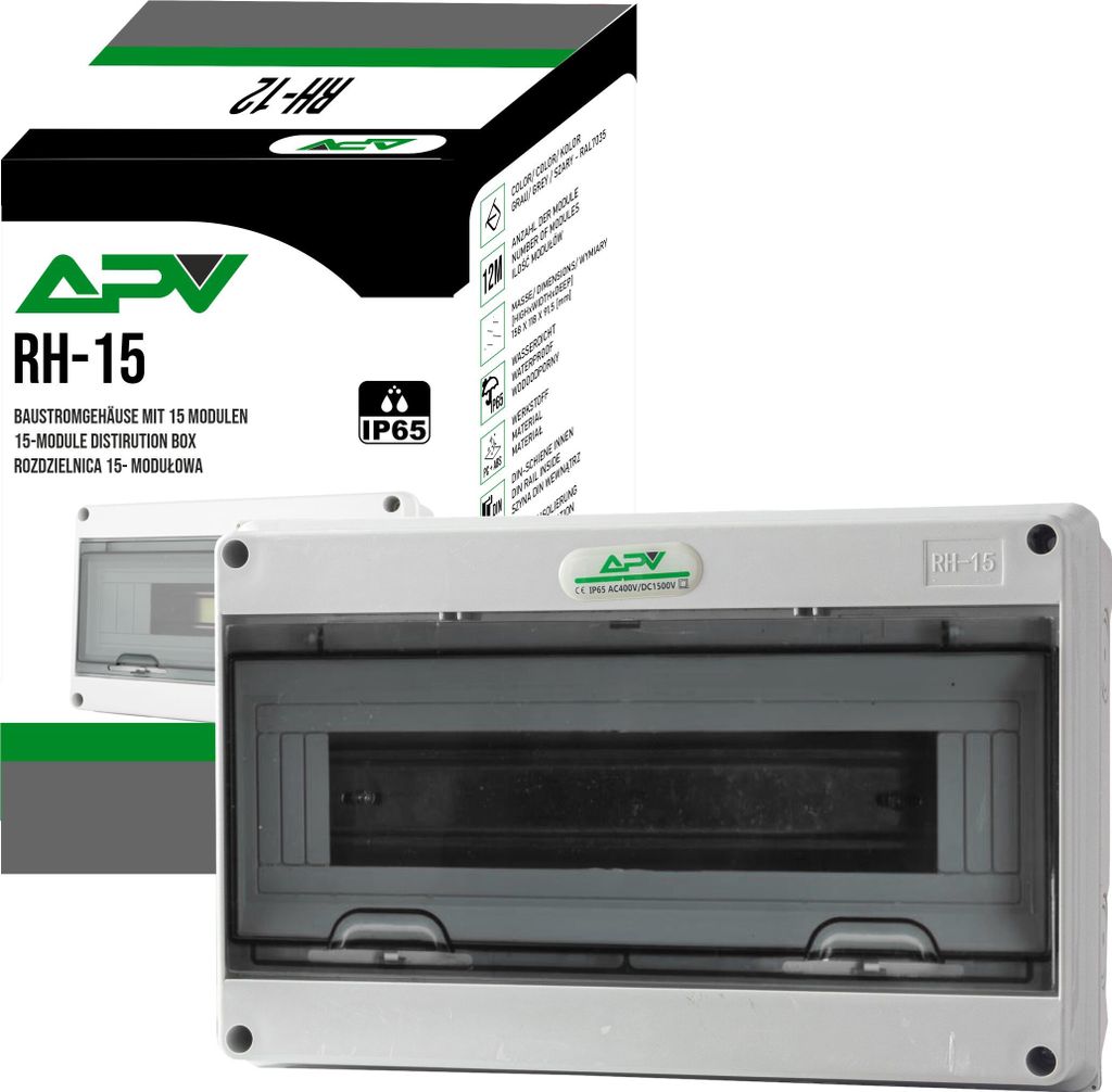 Sicherungskasten Feuchtraum Verteilerkasten IP65 Aufputzverteiler Kleinverteiler 15 Module