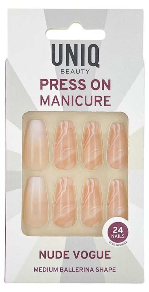 UNIQ Press On Nails Nude Vogue Kunstnägel Set mit Kleber 24 Stück
