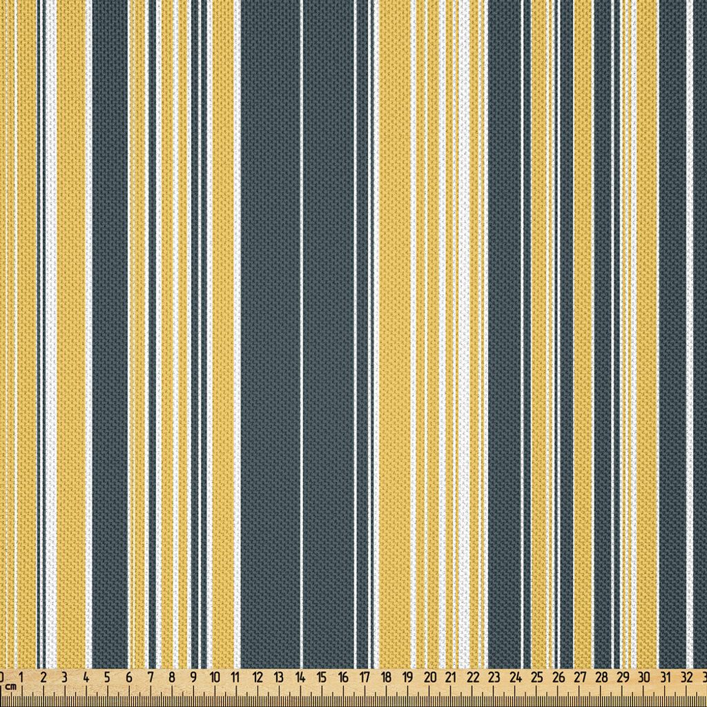 ABAKUHAUS Geometrisch Satin Stoff als Meterware, Barcode-Art-Muster in den Retro- Farben-geraden parallelen vertikalen Linien, 2 M (148 x 200 cm), ...