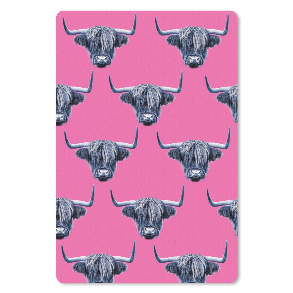 MuchoWow Mauspad Mousepad Schottischer Highlander - Muster - Grau 18x27 cm - Mousepads - Maus Mat - Pad - Mausunterlage