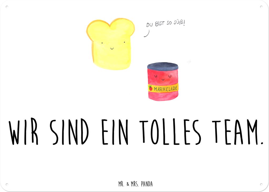 Mr. & Mrs. Panda tafel Toast Marmelade DIN A6 - Weiß - Geschenk, Lustige Sprüche, Schild, Wandbild, Dreamteam, Süß, Türschild, Blechtafel, Toa...