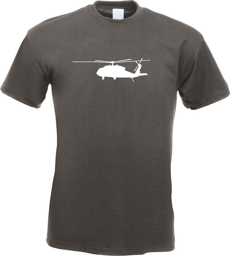 Kiwistar - T-Shirt - Graphit - Militärhubschrauber - Motiv 2 Herren Funshirt Bedruckt Design Sprüche Spruch Motive - mit Motiv Bedruckt - Funshir...