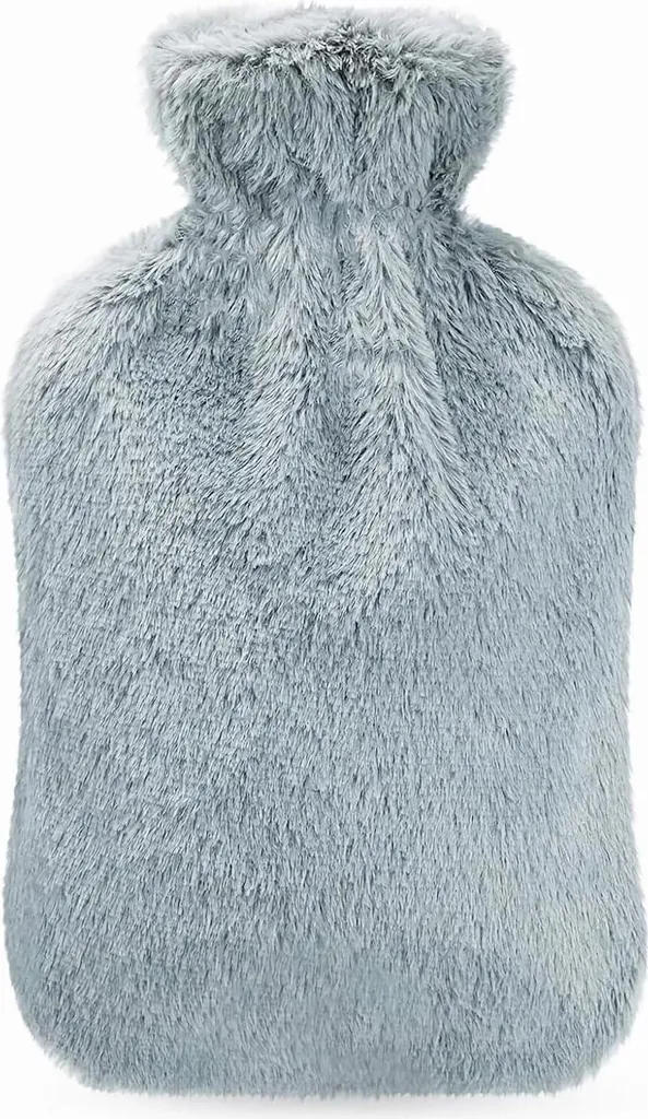 Bouillotte 2L en PVC Gris avec revêtement souple haute rétention chaleur