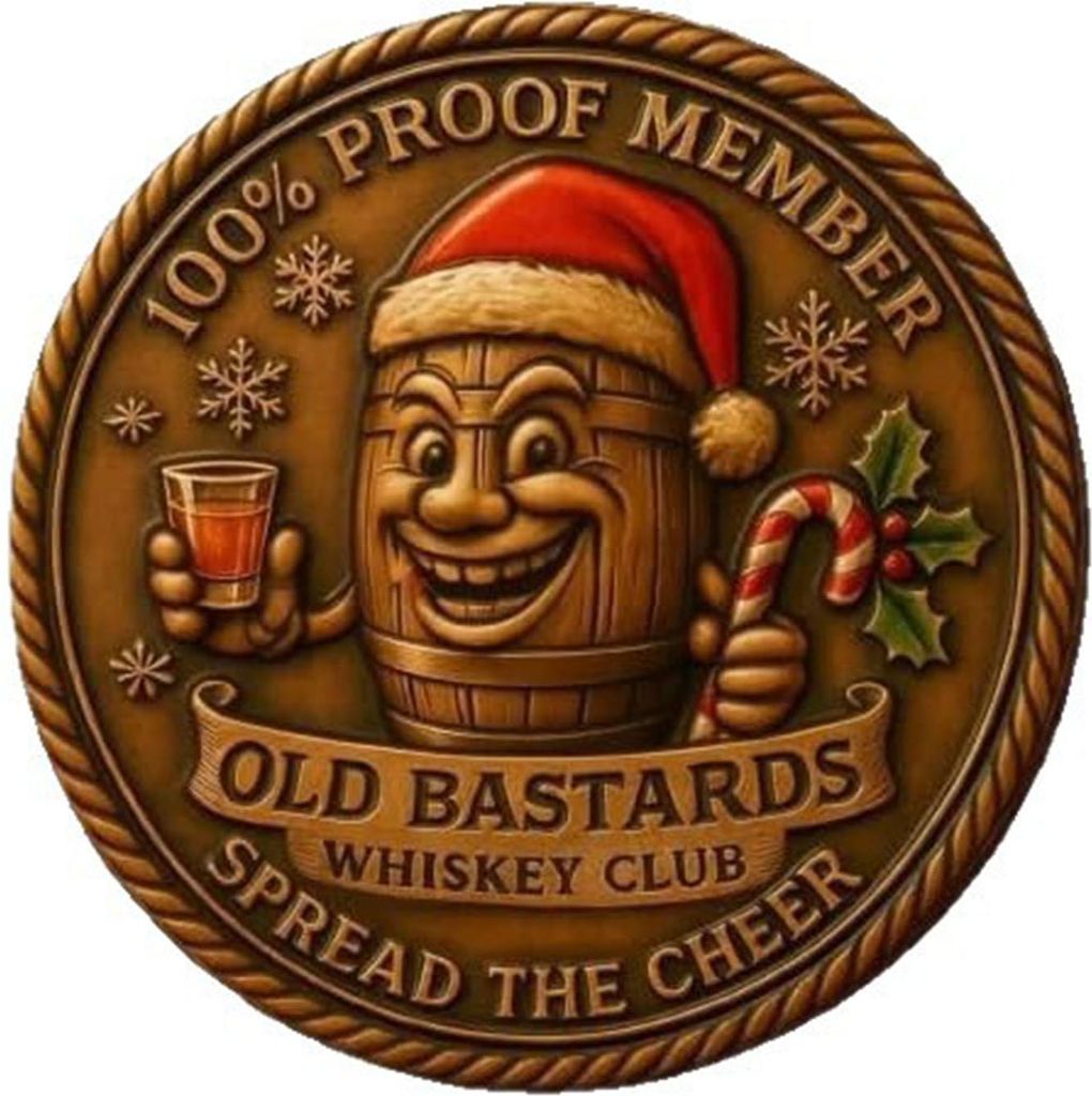 Old Bastard Whiskey Club Münze – Vintage-Whiskey-Challenge-Coin für Männer, Whiskey-Liebhaber und Sammler