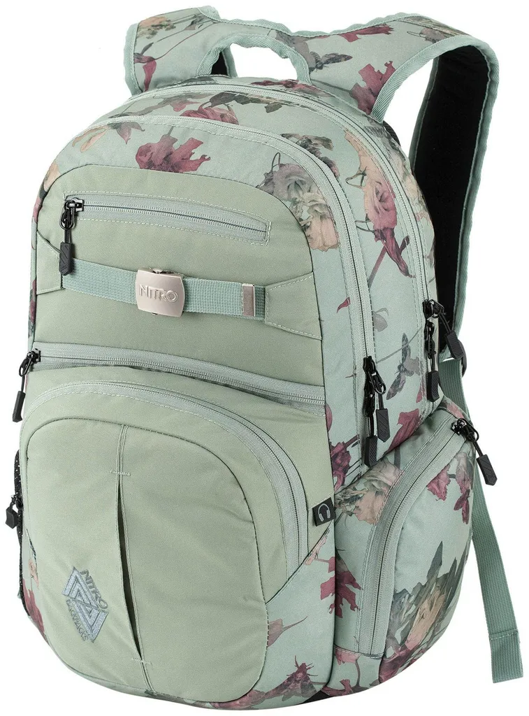 Zaino Nitro Hero 37L Green Dead Flower | Daypacker Laptop 17" Urban
