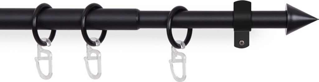 Gardinenstangen-Set 120-220cm (Schwarz, Endstücke Kegel) Produktbild 