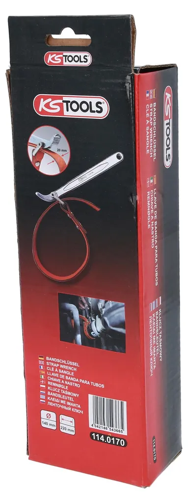 Clé à sangle Ø 140 mm KS TOOLS pour débloquer sans rayer ni déformer