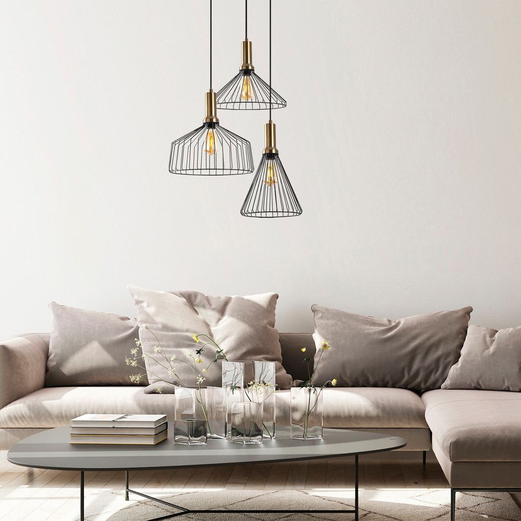 Opviq, Dear- Dear FLG, Schwarz, Kronleuchter, 63 x 54 cm, Metallkörper
