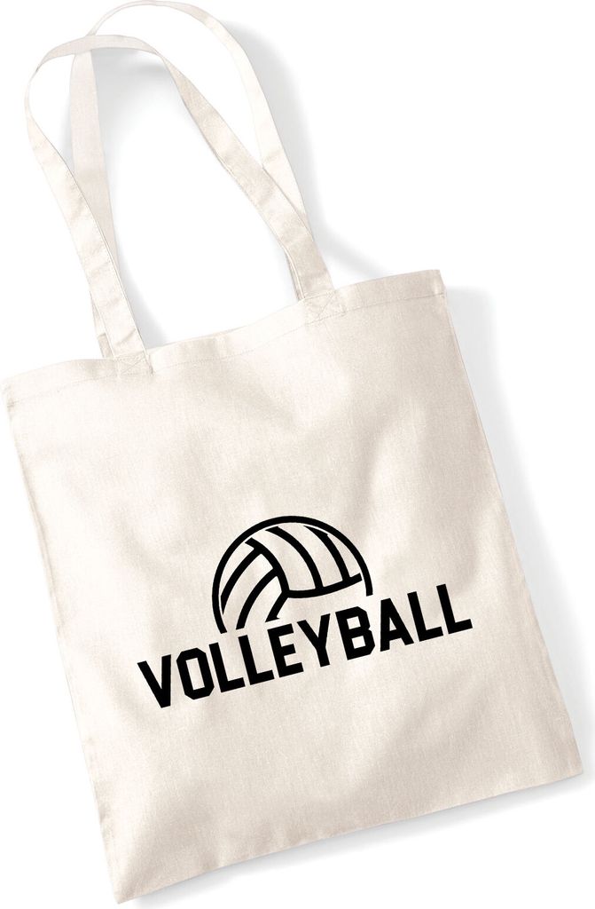 Huuraa Jutebeutel Volleyball Schriftzug 10 Liter Natural Baumwolle Tasche Geschenkidee