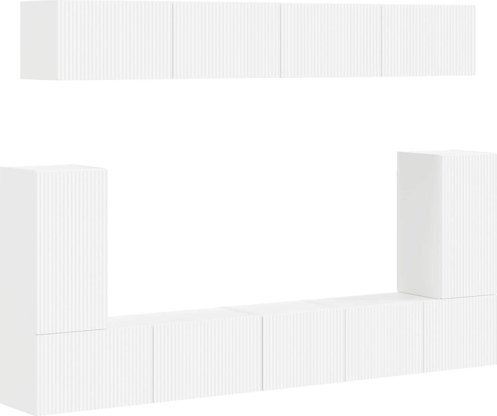 vidaXL TV-Schrankset Wandmontiert 5 pcs Weiß Holzwerkstoff