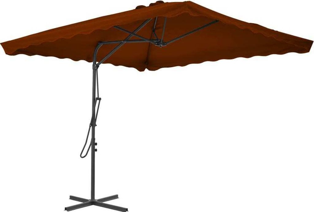 Sonnenschirm mit Stahl-Mast 250x250x230 cm Terrakotta