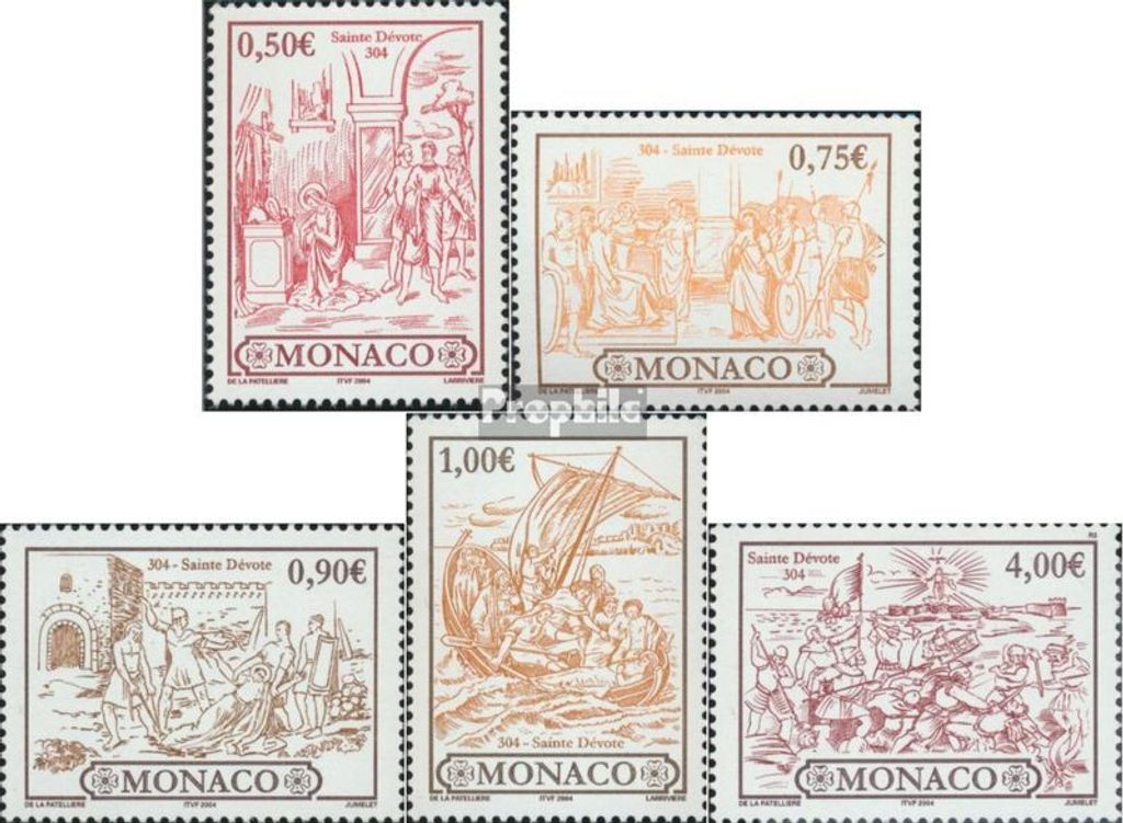 Briefmarken Monaco 2004 Mi 2673-2677 (kompl.Ausg.) postfrisch Heiliger Devote