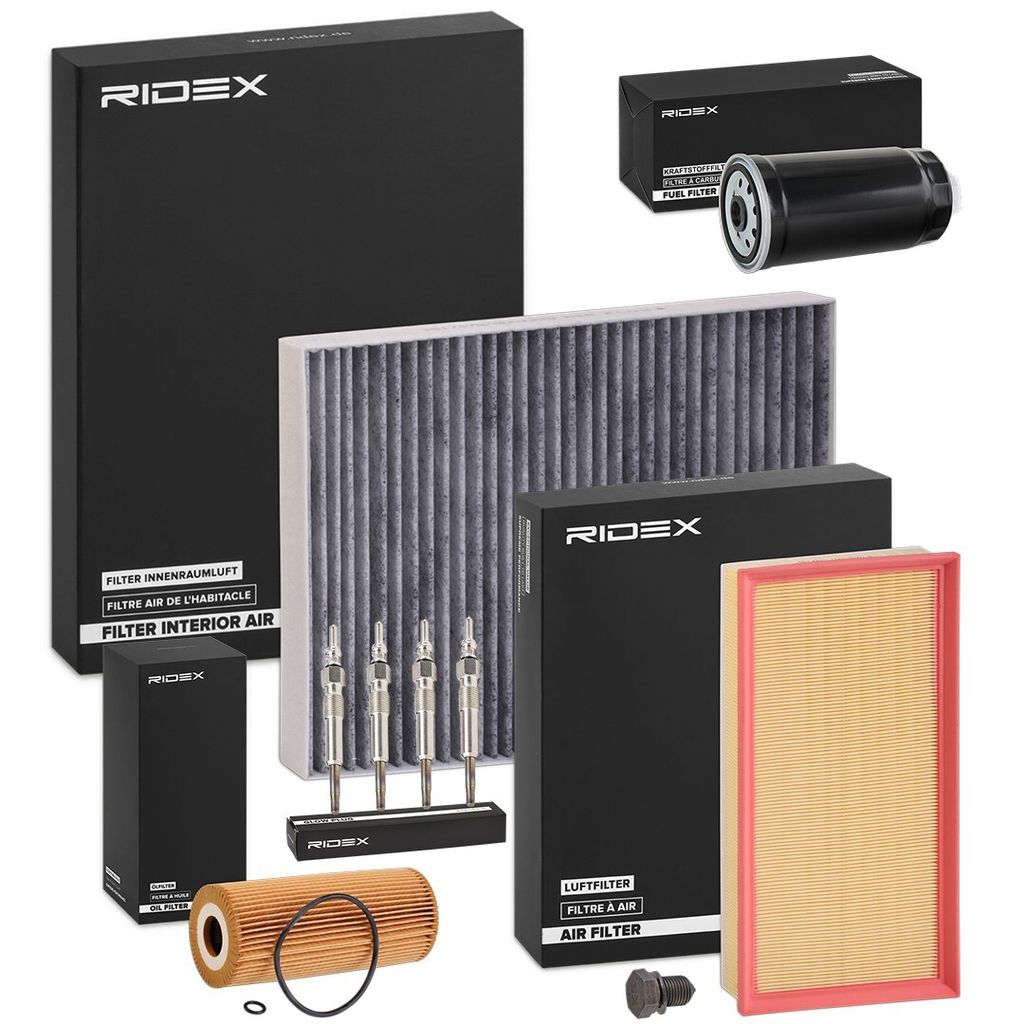 RIDEX Inspektionspaket Filterset für VW Golf IV Schrägheck (1J1) Bora Limousine (1J2) New Beetle Schrägheck (9C1, 1C1)