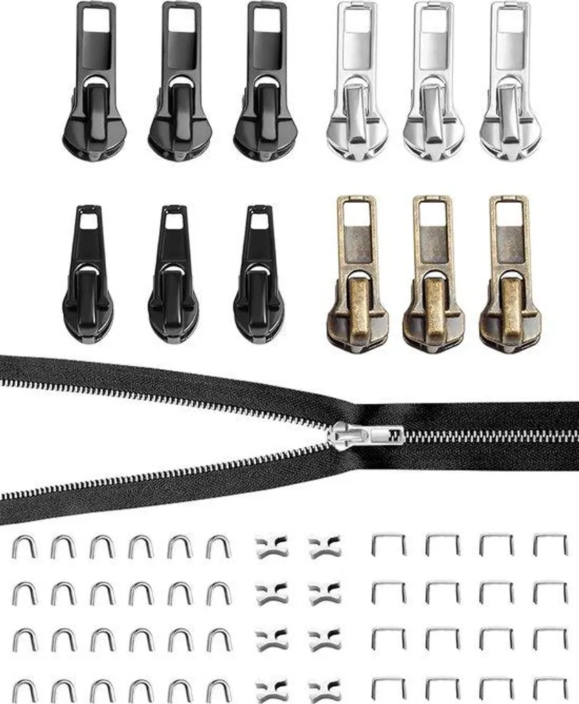 Réparation fermeture éclair pour tente et sac à dos, kit complet 90 pcs