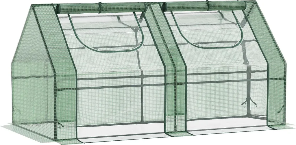 Serre de jardin anti-gel et pluie 180x90 cm structure acier vert