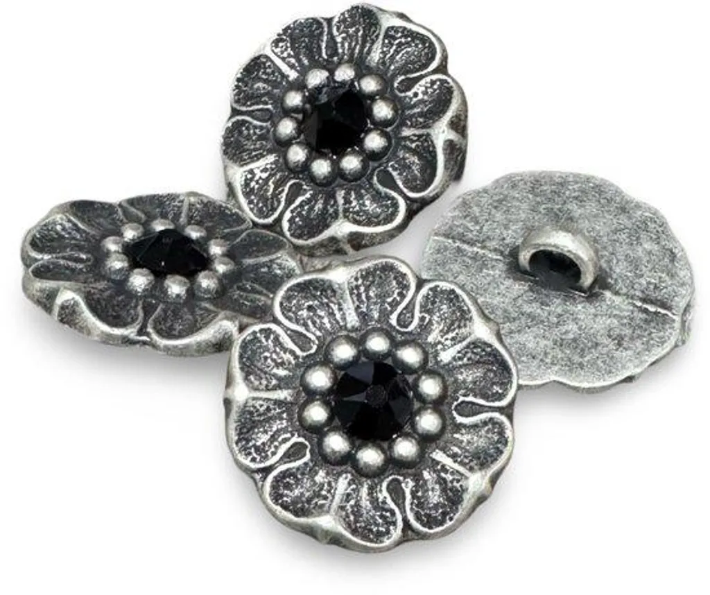 Remplacer Boutons Perdus par ces Boutons Fleur Métal et Strass 13mm