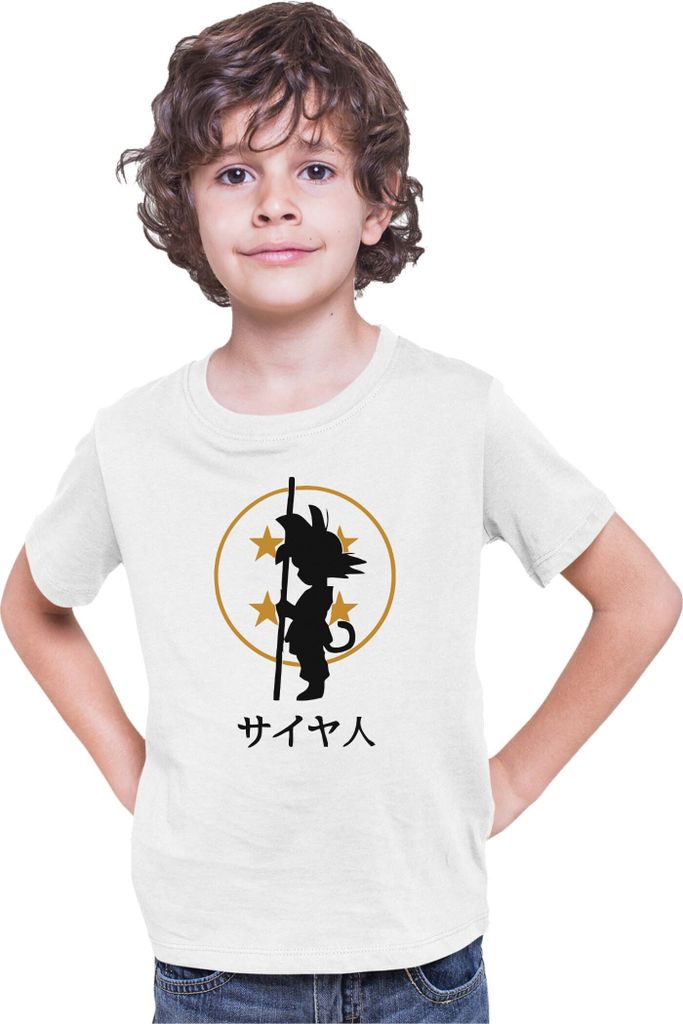 Kinder T-Shirt Dragon Anime Manga Ball Z Goku Ball, 9-11 Jahr - 140 / Weiß