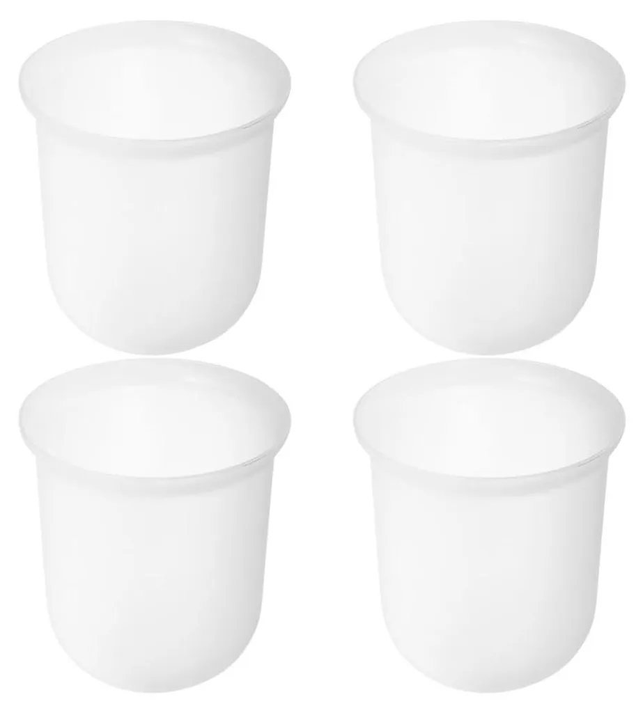 Porte-brosse de salle de bains à pied rond : lot de 4 socles transparents