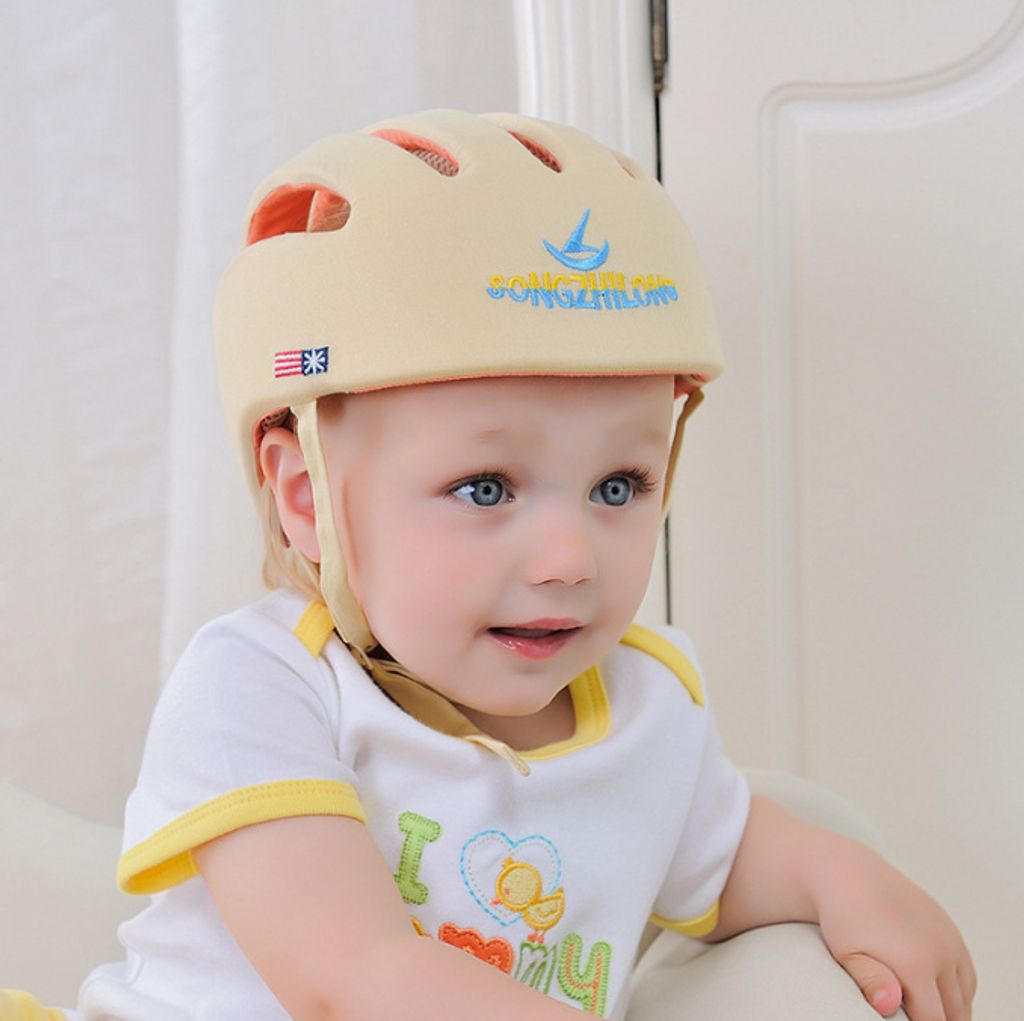 Kleinkind Safety Helmet Baumwolle Babyhelm Kopfschutz Mütze verstellbar Helm 