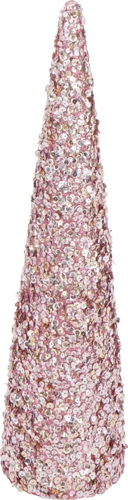 Cône Paillettes Mousse Rose Clair J-Line Medium - Décoration Scintillante