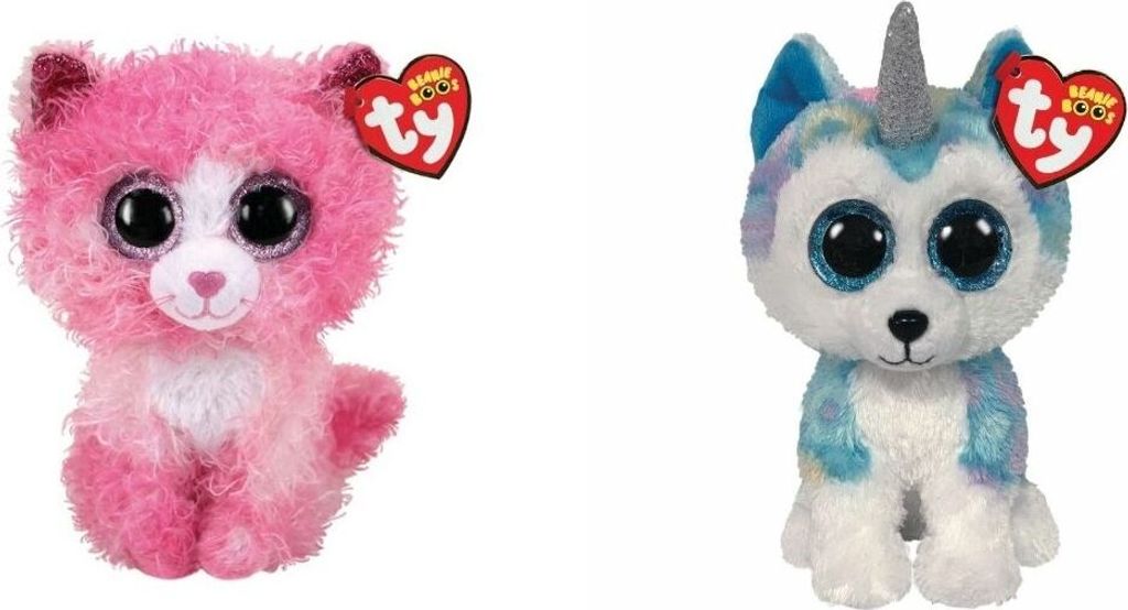 Ty - Stofftiere - Beanie Boo's - Reagan Cat & Helena Husky