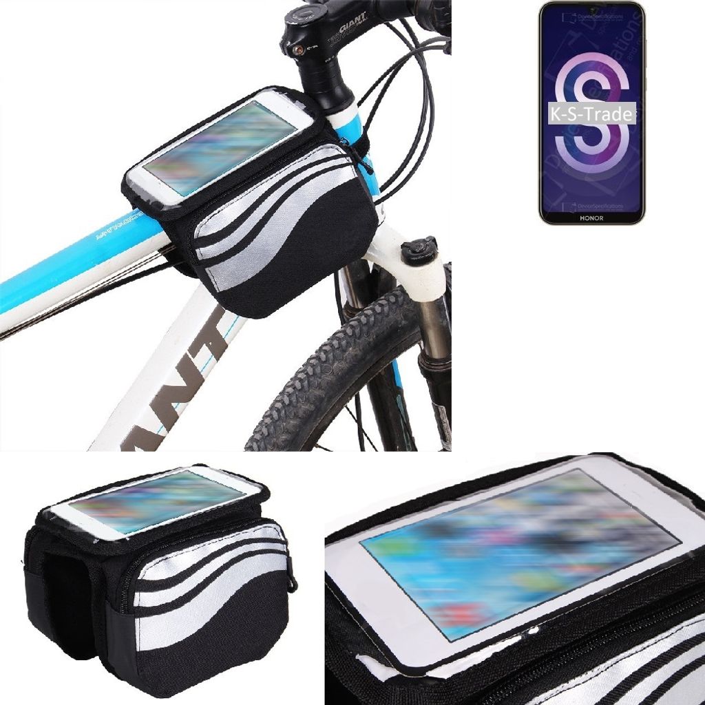 K-S-Trade Rahmentasche Fahrrad-Halterung kompatibel mit Huawei Honor 8S Rahmenhalterung Fahrrad Handyhalterung Fahrradtasche Handy Smartphone