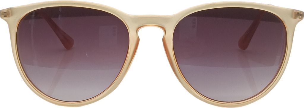 Panto Sonnenbrille Beige mit Orange Transparent Vintage Style Ovales Design Festivalbrille Damen Herren Luxxada