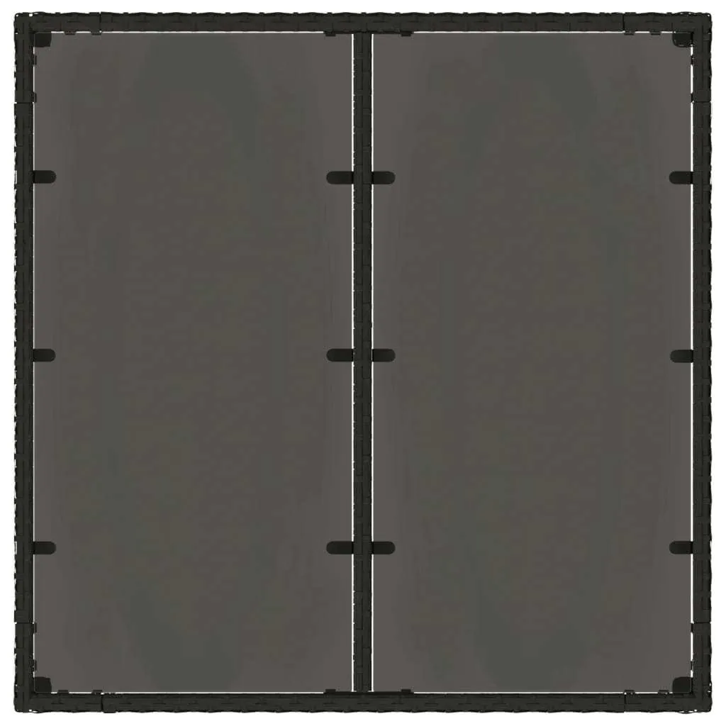 Table extérieure robuste 90x90 cm verre noir et polyrotin résistant - 6