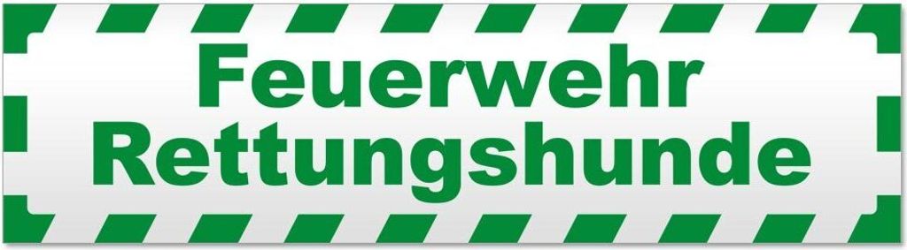 Kiwistar Feuerwehr Rettungshunde gestreift Magnetschild Schild magnetisch - 60cm Grün - Magnetfolie für Auto PKW Kfz