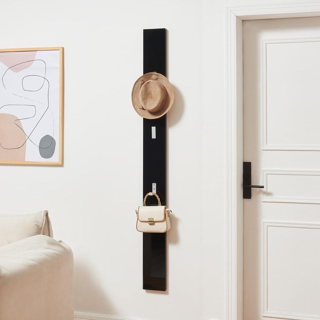 Wandgarderobe 'Hansnes' mit 3 Klapphaken 165 cm Schwarz