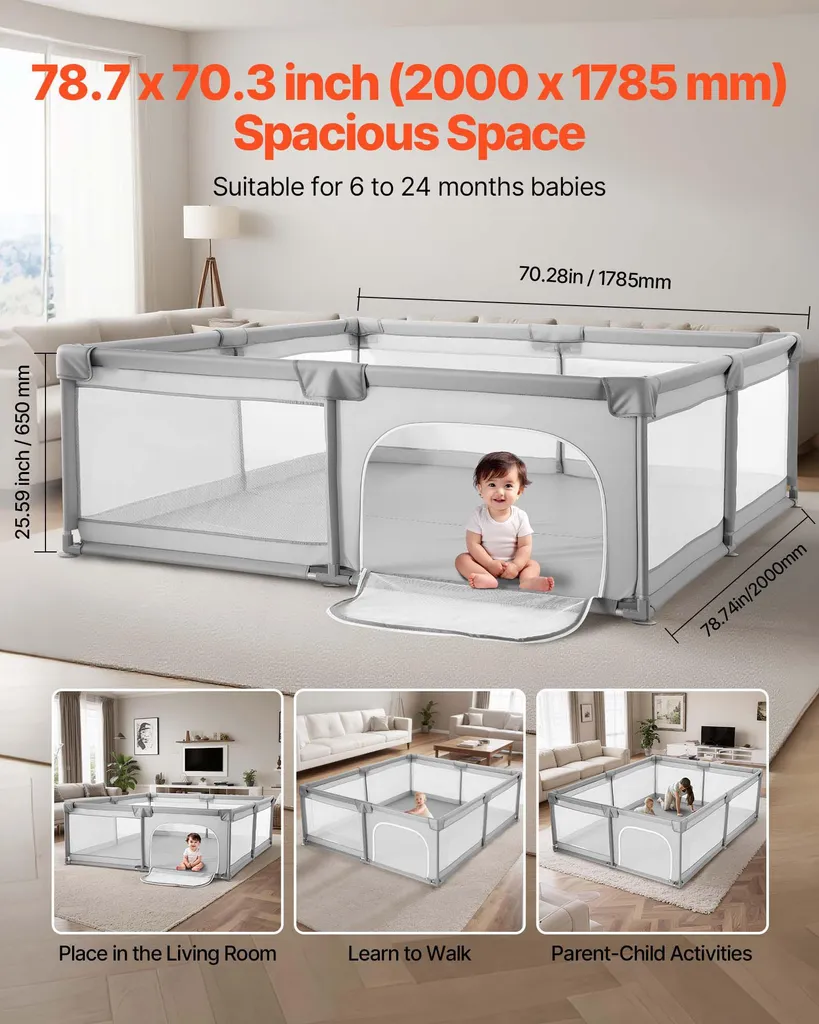 Grand parc bébé intérieur et extérieur - Centre d'activités modulable - 2