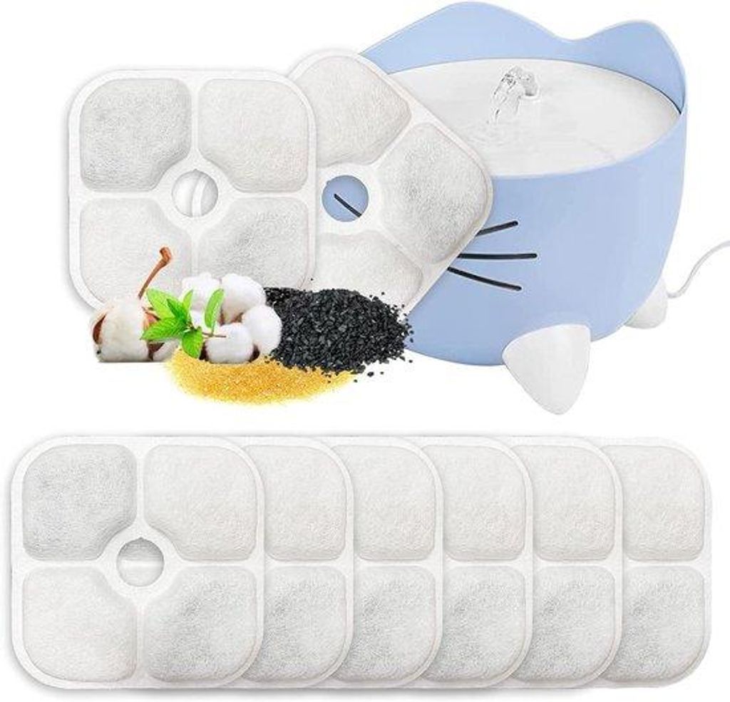 Kattentrinkwasserfilter - Ersatzfilter für Katzenwasserbecken - 25 l Katzenwasserbeckenfilter - Kaltfilter - Schaumfilter - 8 Stück